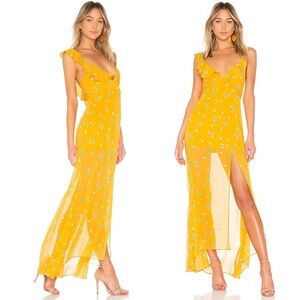 Karina Grimaldi Maxi Dress Yellow Sz M